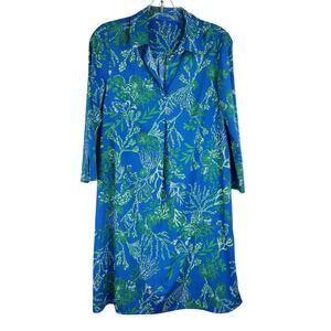 Lilly Pulitzer UPF 50 Pilar Tunic Dress Briny Blue A Bit Salty Dress Women's XS